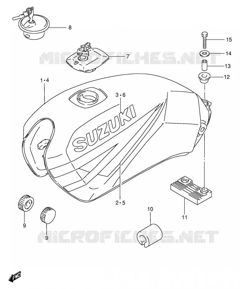BENZINETANK (MODELE Y) Suzuki MOTO 125 GS 2000  GS125SUY(E71)