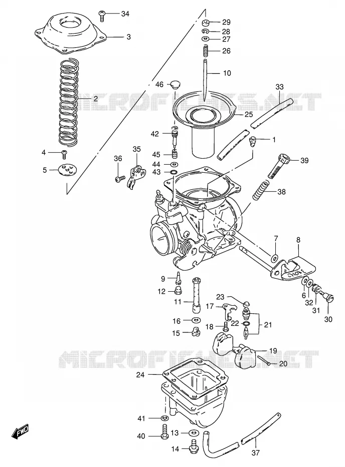 CARBURATOR (GS125ESK/ESL E24, MODELE M/R) Suzuki MOTO 125 GS 1985  GS125ESF(E1)