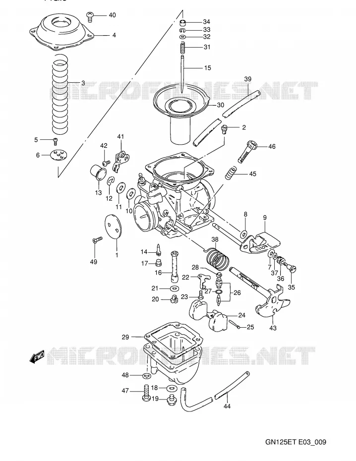 CARBURATOR (MODELE M/N/P/R) Suzuki MOTO 125 GN 1991  GN125EM(E3)