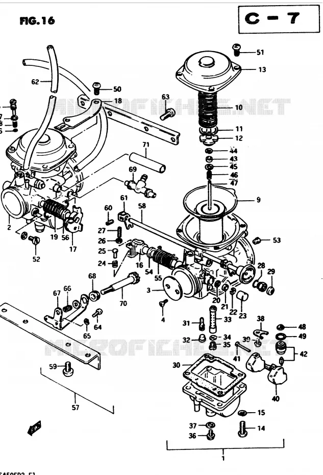 CARBURATOR (MODELE Z) Suzuki MOTO 450 GS 1983  GS450D(2/Z/D)