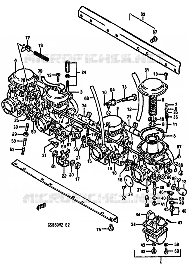CARBURATOR (MODELE Z) Suzuki MOTO 550 GS 1982  GS550MZ(X/Z)