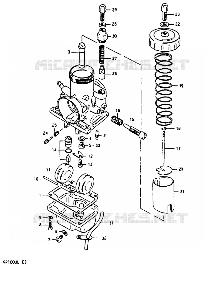 CARBURATOR Suzuki MOTO 100 GP 1999  GP100UX(X/D/L)