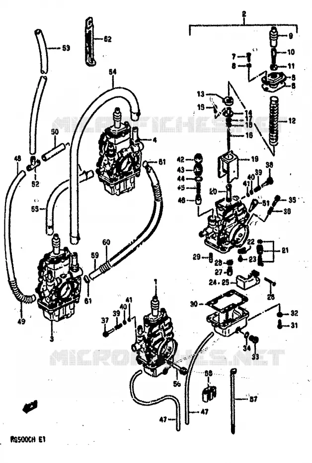 CARBURATOR Suzuki MOTO 500 RG 1986  RG500G(E1)