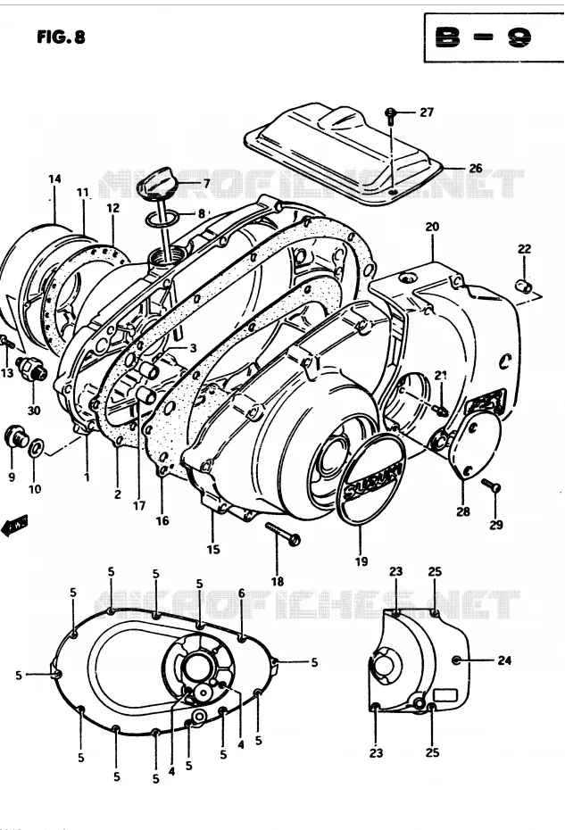 CASING (MODELE D) Suzuki MOTO 450 GS 1983  GS450D(2/Z/D)