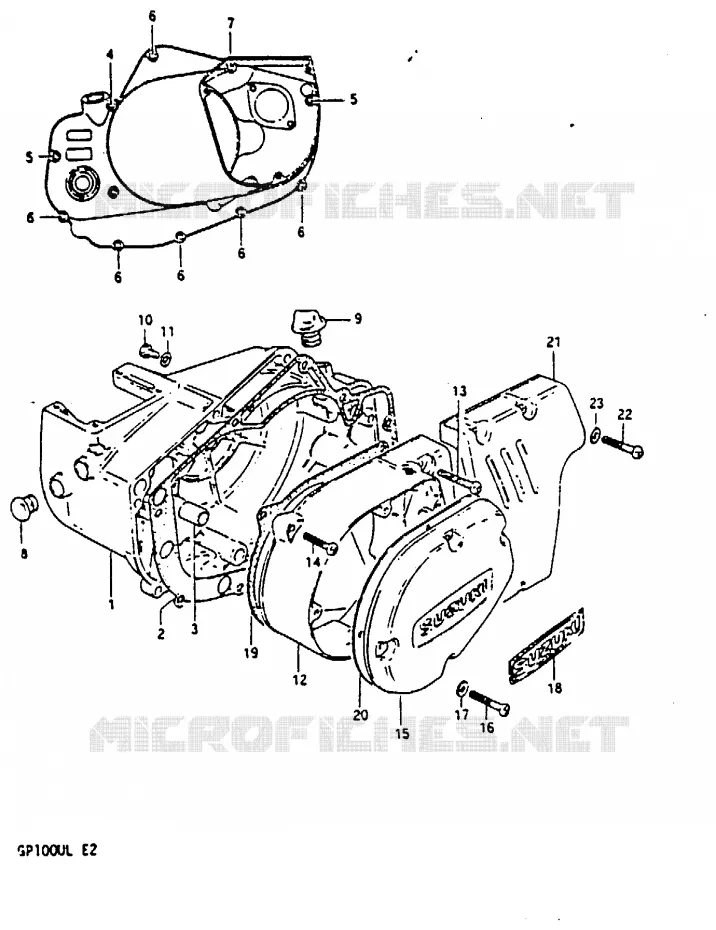 CASING (MODELE L) Suzuki MOTO 100 GP 1999  GP100EX(X/D/L)