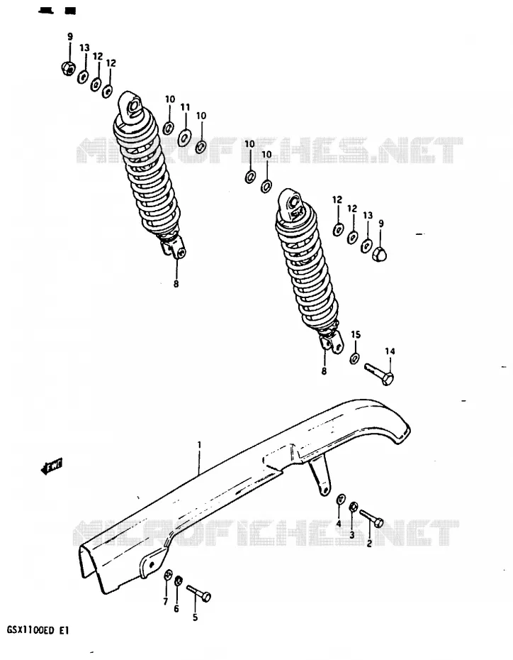 CHAIN ??GUARD - ACHTER SCHOKDEMPER (MODELE Z) Suzuki MOTO 1100 GSX 1983  GSX1100D(Z/D)