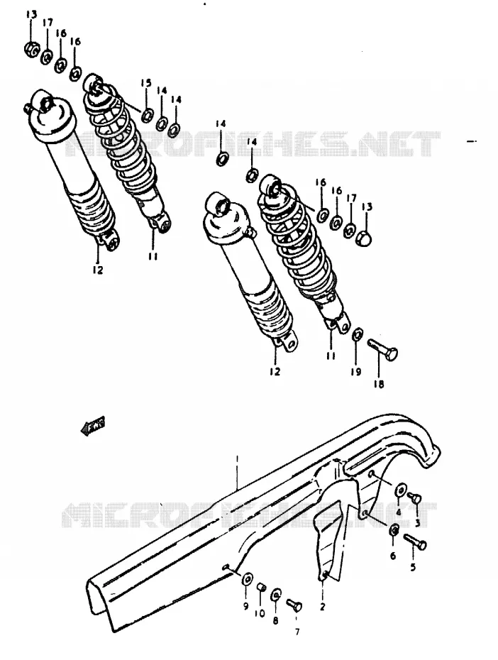 CHAIN ??GUARD - ACHTER SCHOKDEMPER Suzuki MOTO 1000 GS 1979  GS1000HN(C/N)