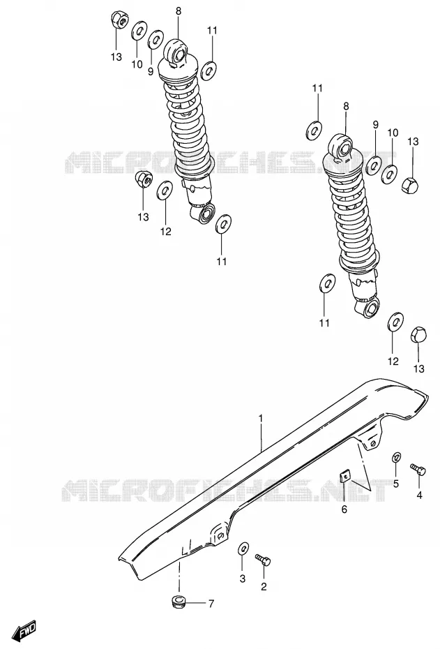CHAIN ??GUARD - ACHTER SCHOKDEMPER Suzuki MOTO 125 GS 1989  GS125ESK(E1)