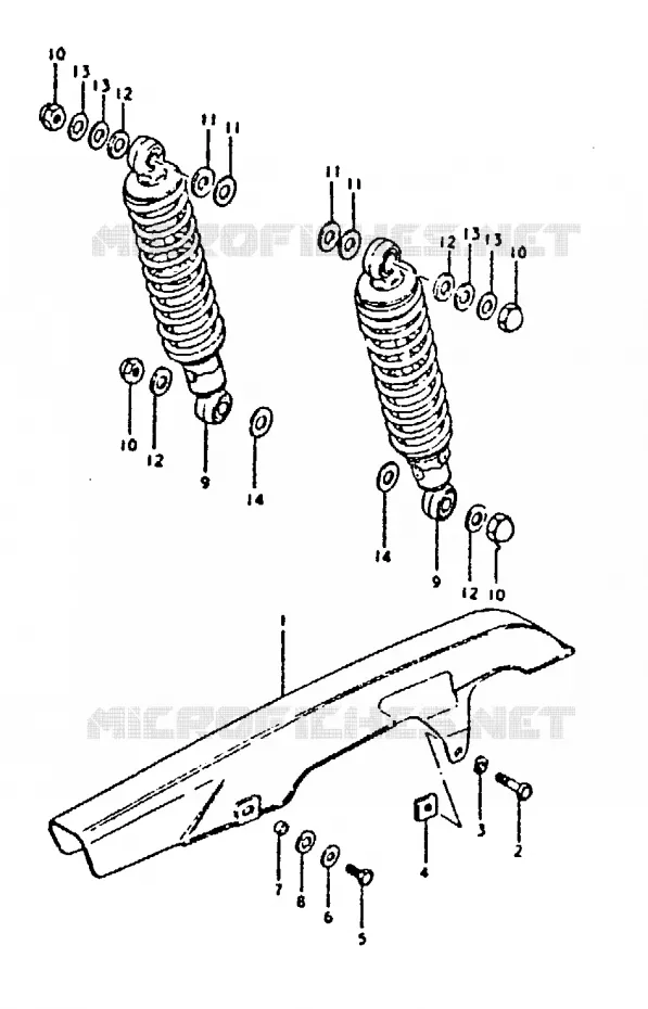 CHAIN ??GUARD - ACHTER SCHOKDEMPER Suzuki MOTO 250 GS 1999  GS250TX(T/X)
