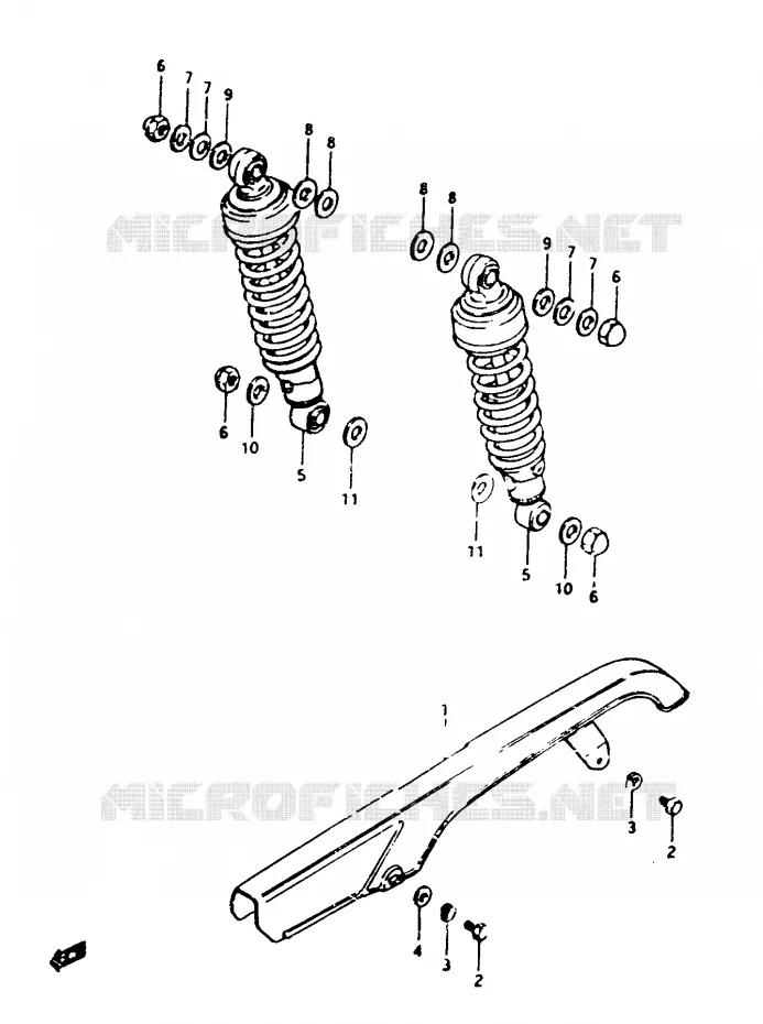 CHAIN ??GUARD - ACHTER SCHOKDEMPER Suzuki MOTO 450 GS-L 1983  GS450LD