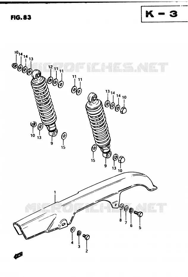CHAIN ??GUARD - ACHTER SCHOKDEMPER Suzuki MOTO 450 GS-S 1983  GS450SD(2/Z/D)