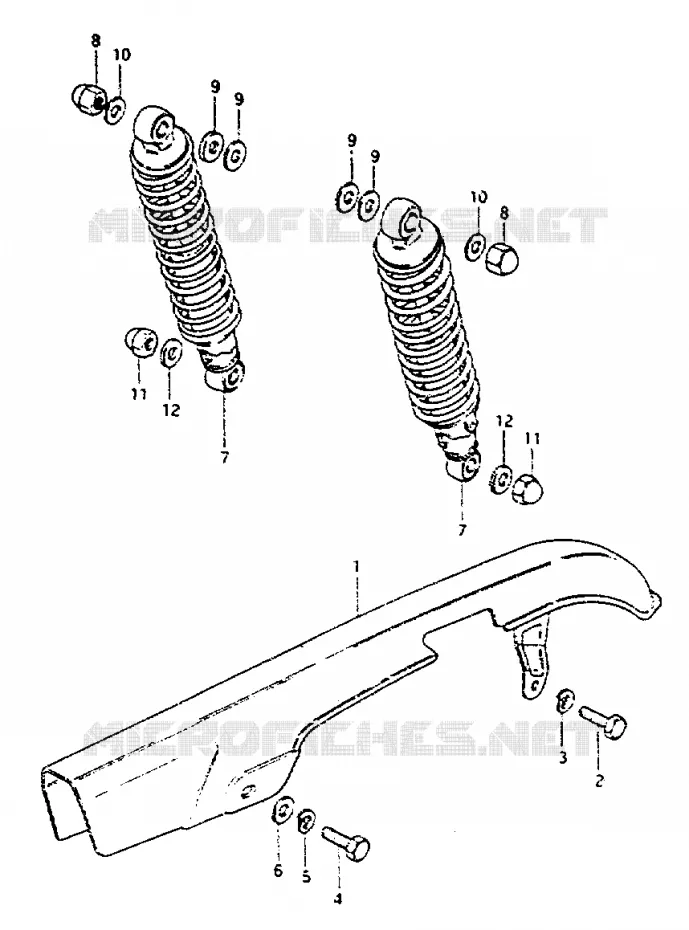 CHAIN ??GUARD - ACHTER SCHOKDEMPER Suzuki MOTO 550 GS 1982  GS550LZ