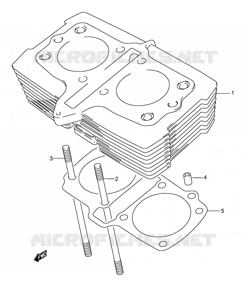 CILINDER Suzuki MOTO 500 GS-E 2002  GS500HK2(E2)