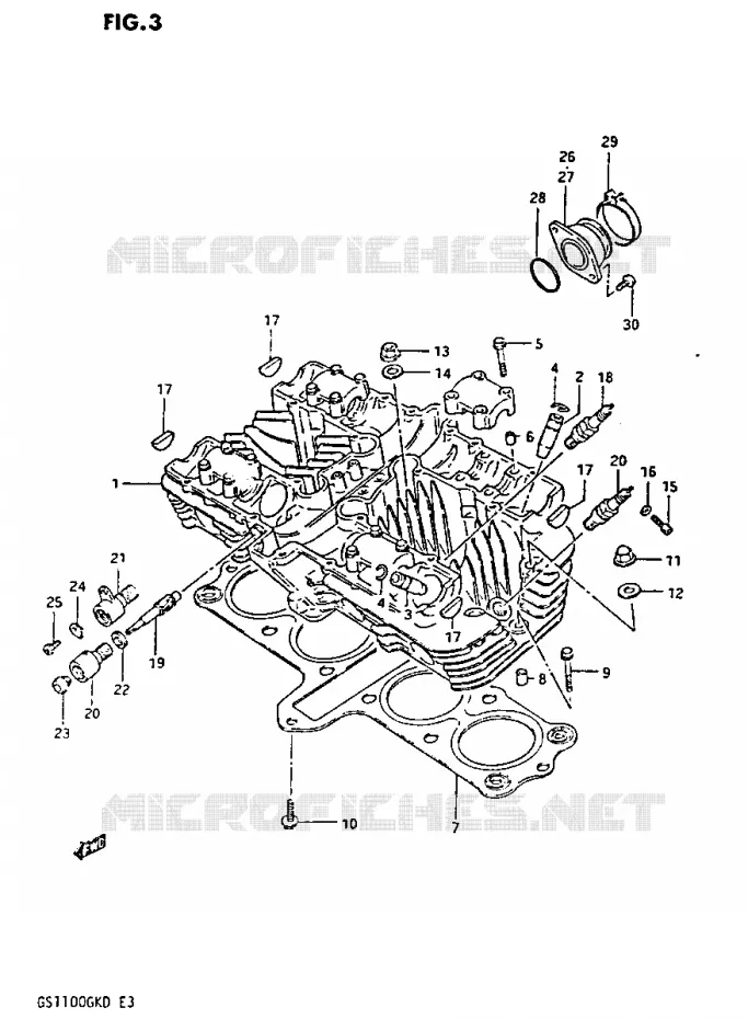 CILINDERKOP Suzuki MOTO 1100 GS-G 1982  GS1100GKZ(Z/2/D)