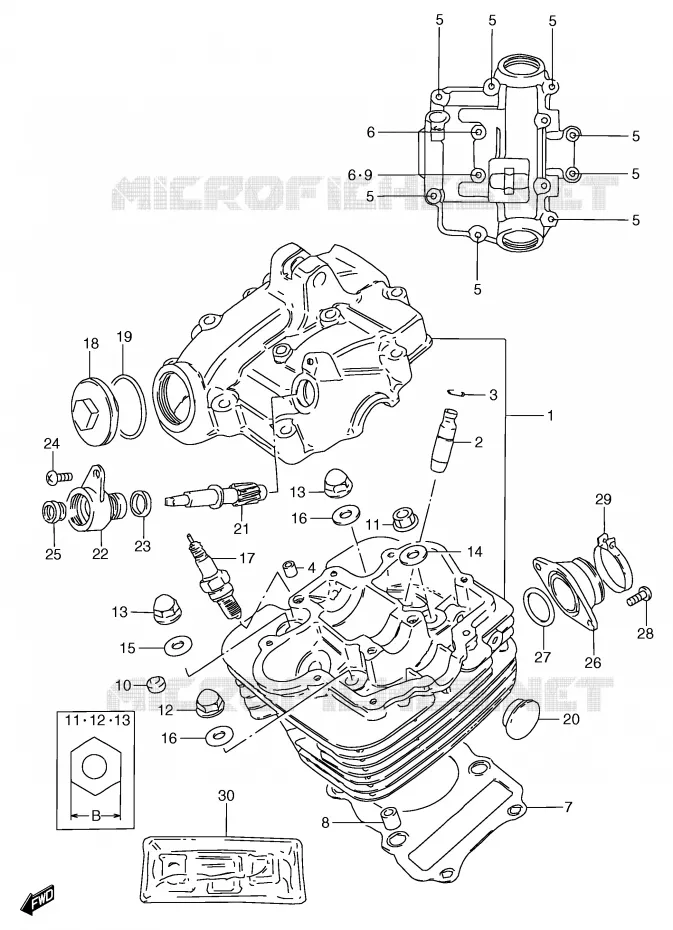CILINDERKOP Suzuki MOTO 125 GS 2000  GS125ESY(E71)