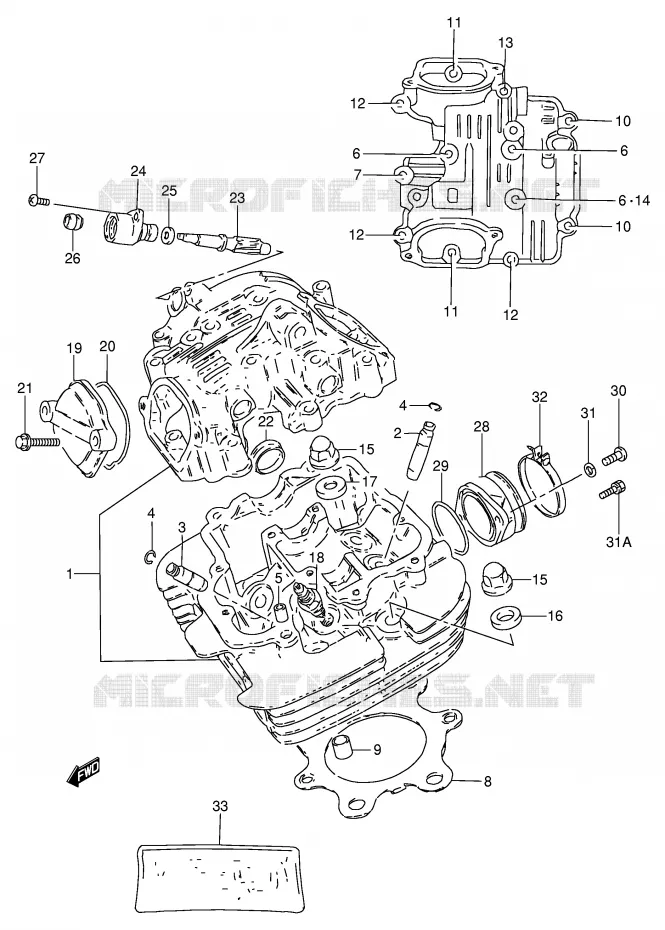 CILINDERKOP Suzuki MOTO 250 GN 1993  GN250P(E2)