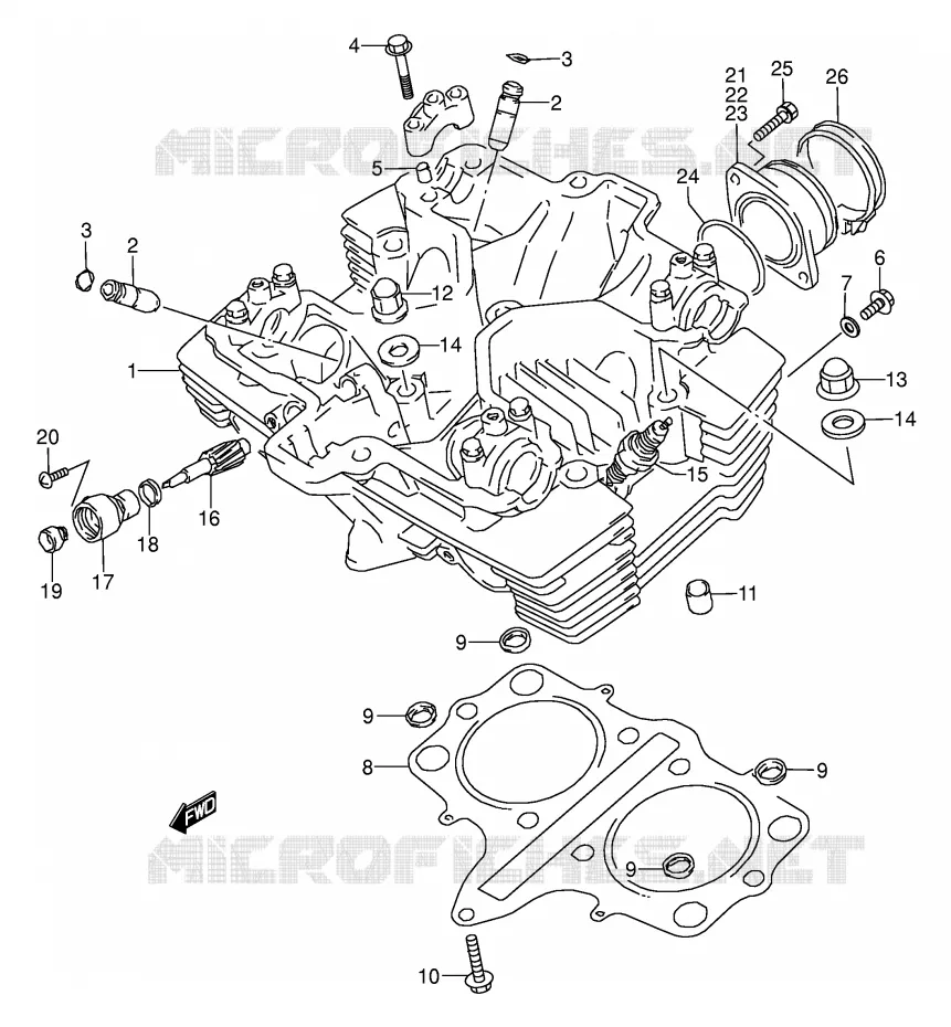 CILINDERKOP Suzuki MOTO 500 GS-E 1991  GS500EM(E2)