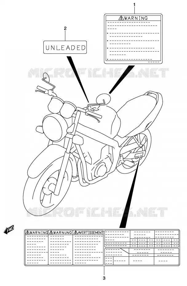 ETIKET (MODELE K3) Suzuki MOTO 500 GS-F 2004  GS500FUK4(P19)