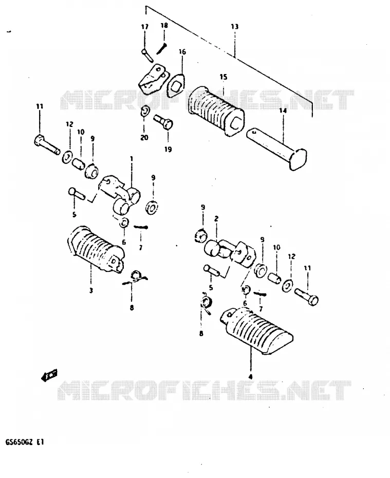 FOOTREST (MODELE X) Suzuki MOTO 650 GS 1999  GS650GX(X/Z)