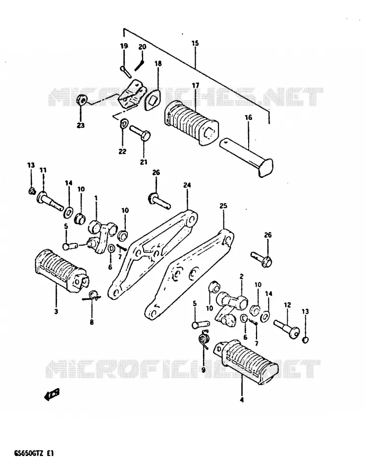 FOOTREST (MODELE Z) Suzuki MOTO 650 GS 1982  GS650GTZ(X/Z)