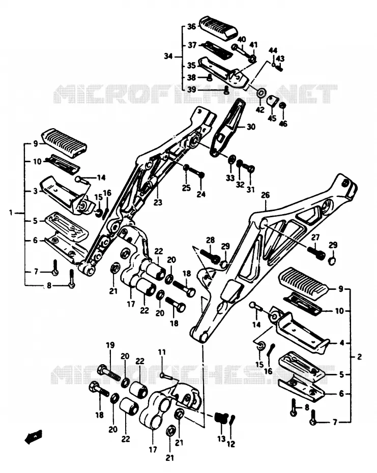 FOOTREST Suzuki MOTO 1100 GSX-E 1984  GSX1100EE(E/F/G)