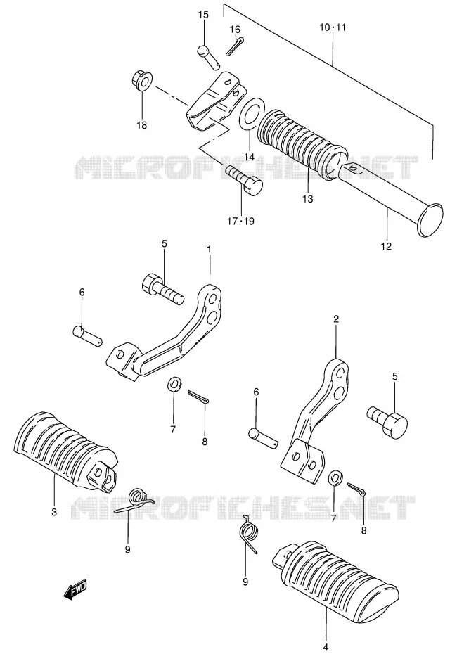 FOOTREST Suzuki MOTO 125 GN 1983  GN125D(E1)