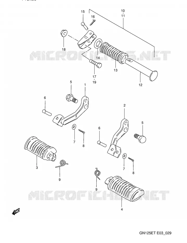 FOOTREST Suzuki MOTO 125 GN 1995  GN125ES(E3)