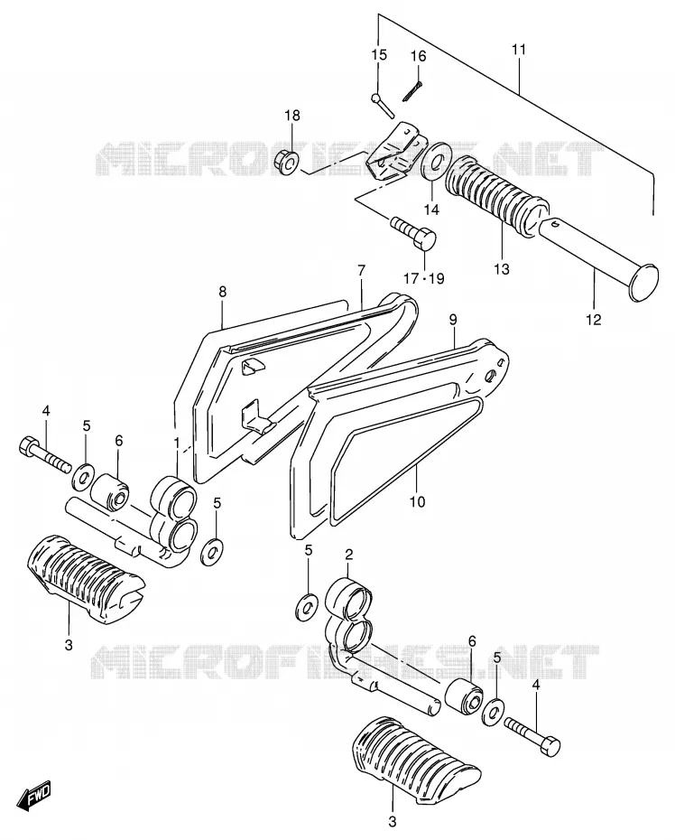 FOOTREST Suzuki MOTO 125 GS 1982  GS125EZ(E1)