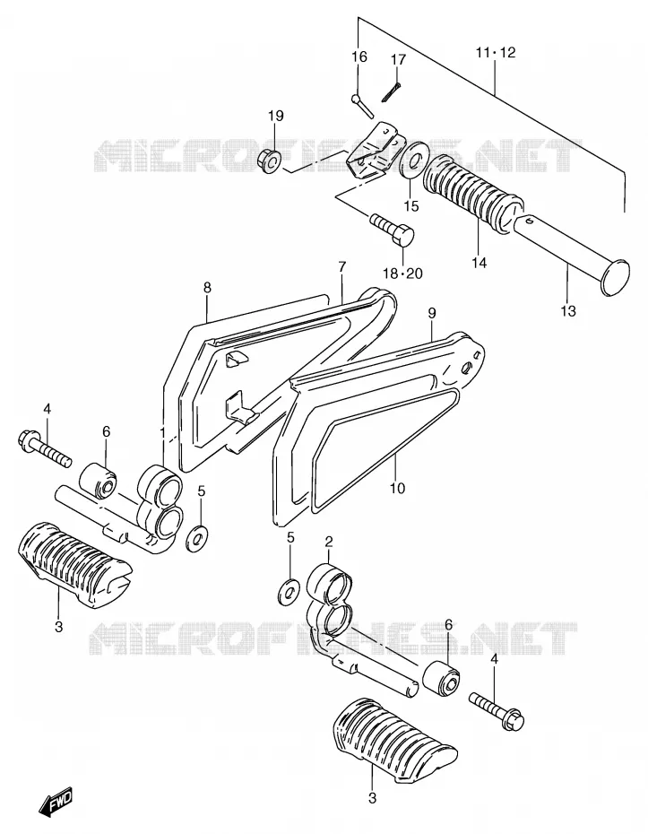 FOOTREST Suzuki MOTO 125 GS 2000  GS125UY(E71)