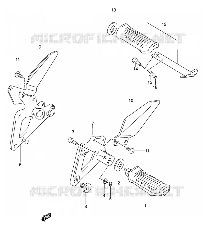 FOOTREST Suzuki MOTO 500 GS-E 1995  GS500ESKS(E2)