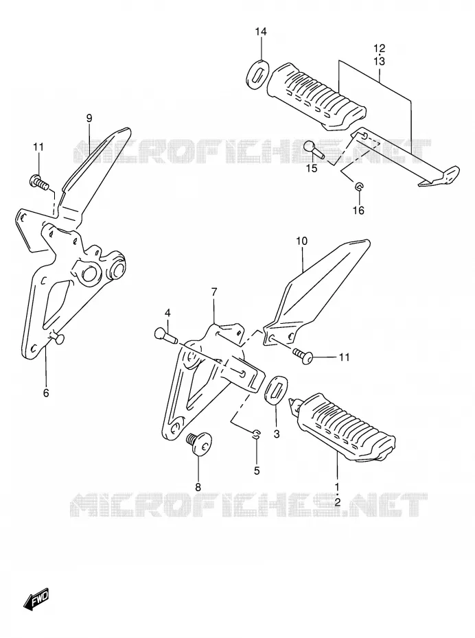 FOOTREST Suzuki MOTO 500 GS-E 2002  GS500K2(E2)