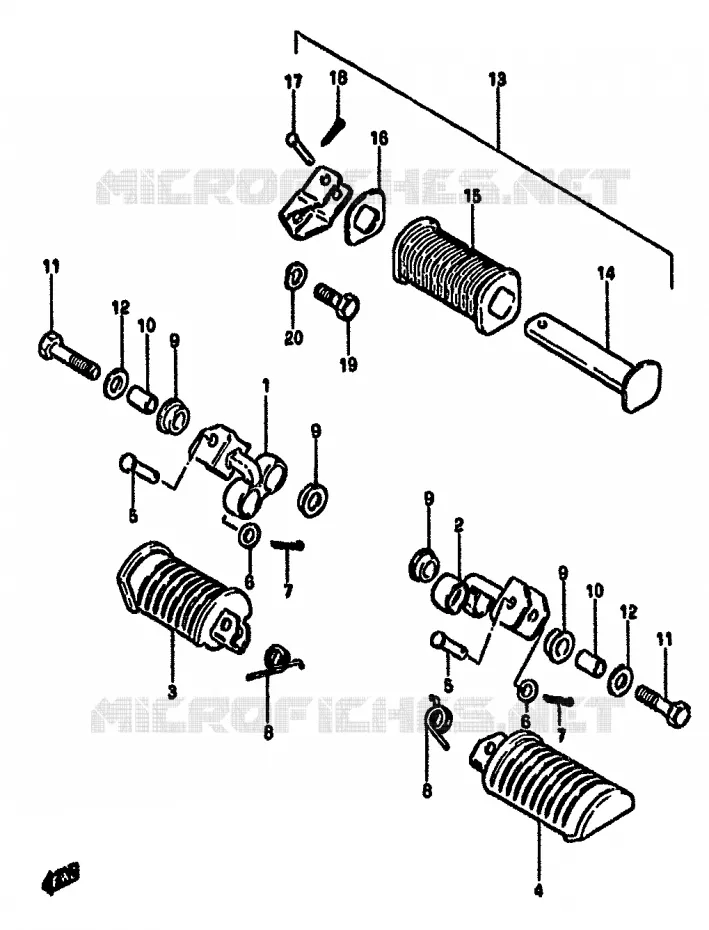 FOOTREST Suzuki MOTO 550 GS 1982  GS550MZ(X/Z)