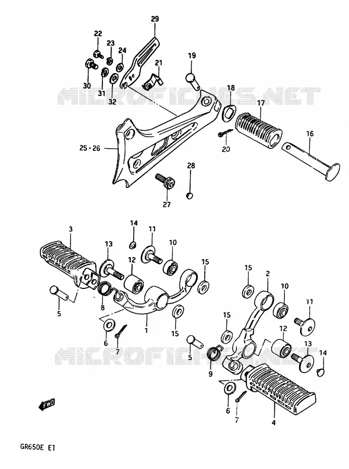 FOOTREST Suzuki MOTO 650 TEMPTER 1983  GR650D(D/E)