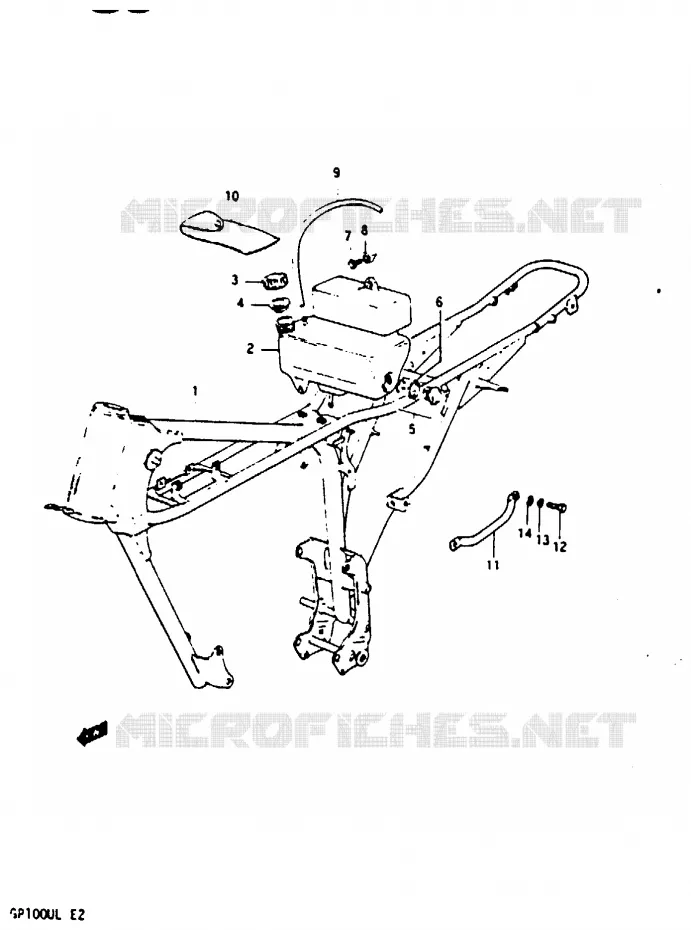 FRAME Suzuki MOTO 100 GP 1983  GP100UD(X/D/L)
