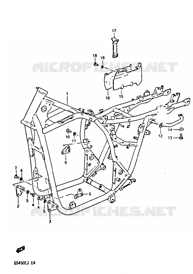 FRAME Suzuki MOTO 450 GS-S 1986  GS450SG(E/F/G/H/J)