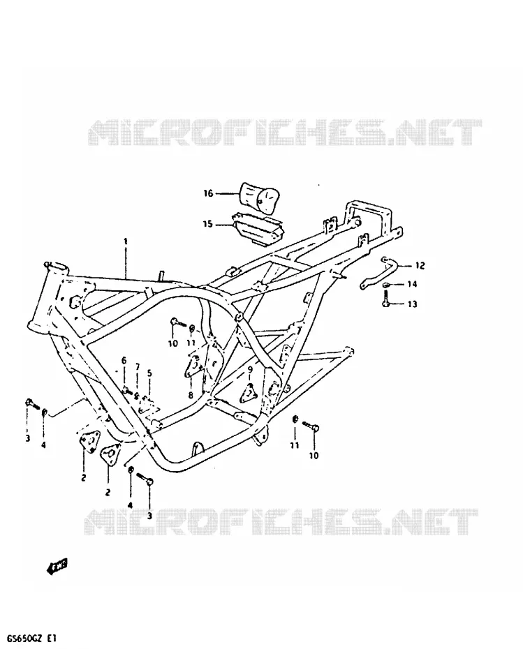 FRAME Suzuki MOTO 650 GS 1982  GS650GZ(X/Z)