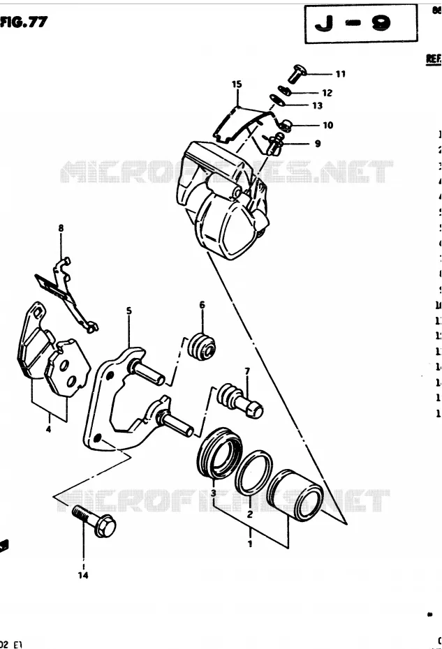 FRONT CALIPER (E34) Suzuki MOTO 450 GS-S 1983  GS450SD(2/Z/D)