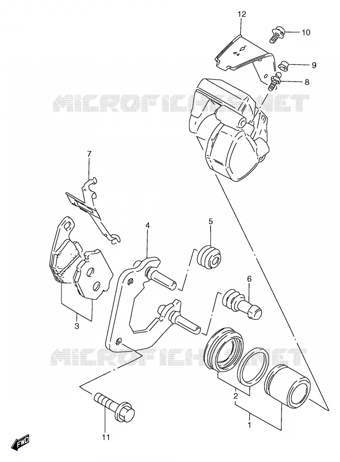 FRONT CALIPER (GS125ESX/X/SX/SUX/ESY/SY/SUY) Suzuki MOTO 125 GS 1999  GS125ESX(E71)