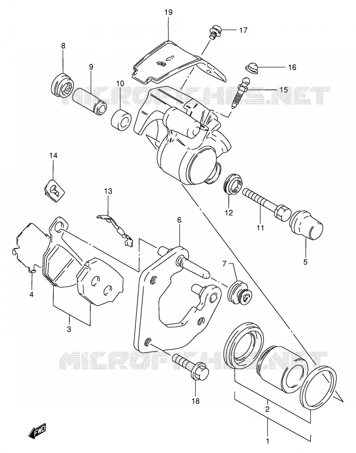 FRONT CALIPER (MODELE D/F/K/L/M) Suzuki MOTO 125 GS 1982  GS125EEZ(E1)