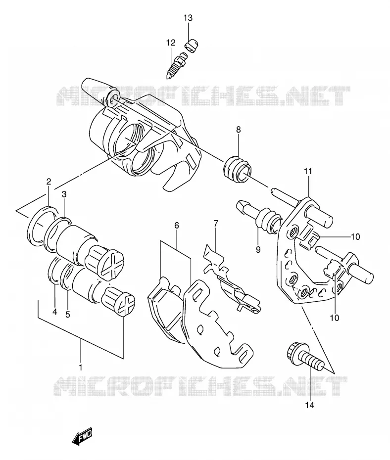 FRONT CALIPER (MODELE K/L/M/N/P/R/S) Suzuki MOTO 500 GS-E 1989  GS500EUK(E2)