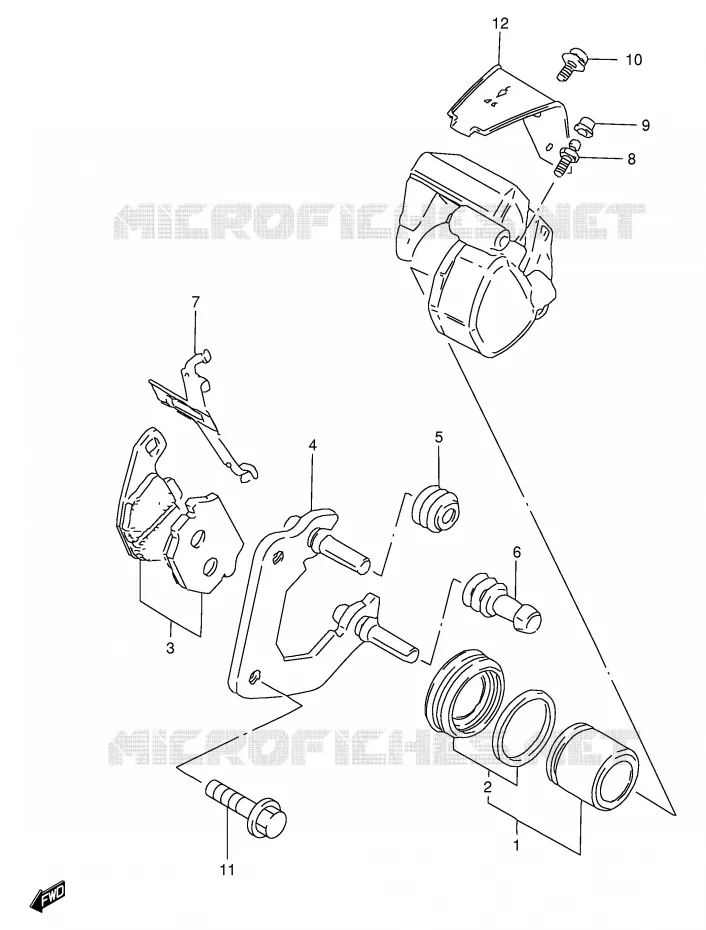 FRONT CALIPER (MODELE R) Suzuki MOTO 125 GS 1983  GS125ESD(E1)