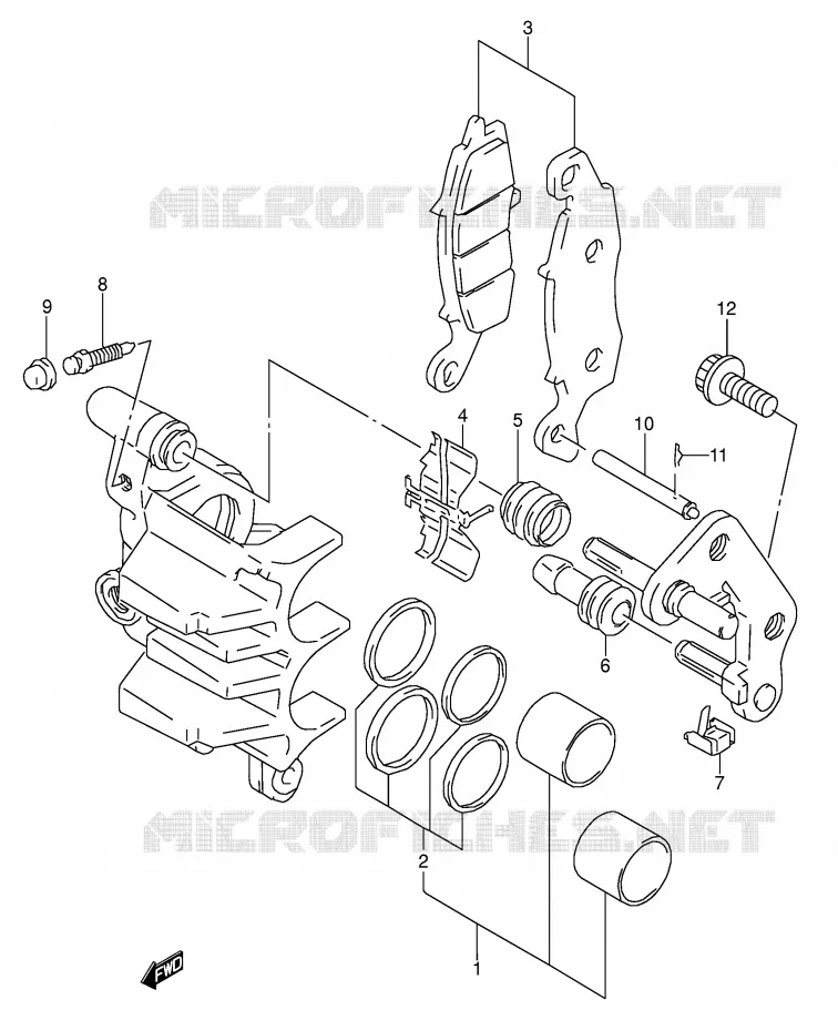 FRONT CALIPER (MODELE T) Suzuki MOTO 500 GS-E 1996  GS500ET(E2)