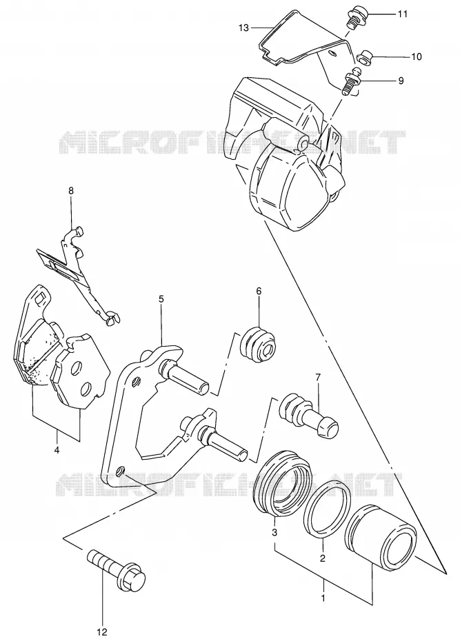 FRONT CALIPER (MODELE Z) Suzuki MOTO 125 GN 1982  GN125Z(E1)