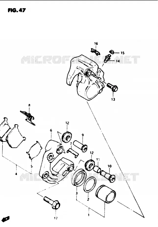 FRONT CALIPER Suzuki MOTO 1100 GS-G 1985  GS1100GF(E/F/G)