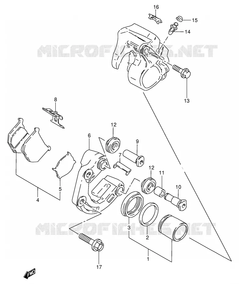 FRONT CALIPER Suzuki MOTO 250 GN 1994  GN250R(E2)