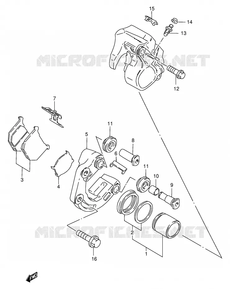 FRONT CALIPER Suzuki MOTO 250 GN 1996  GN250T(E2)