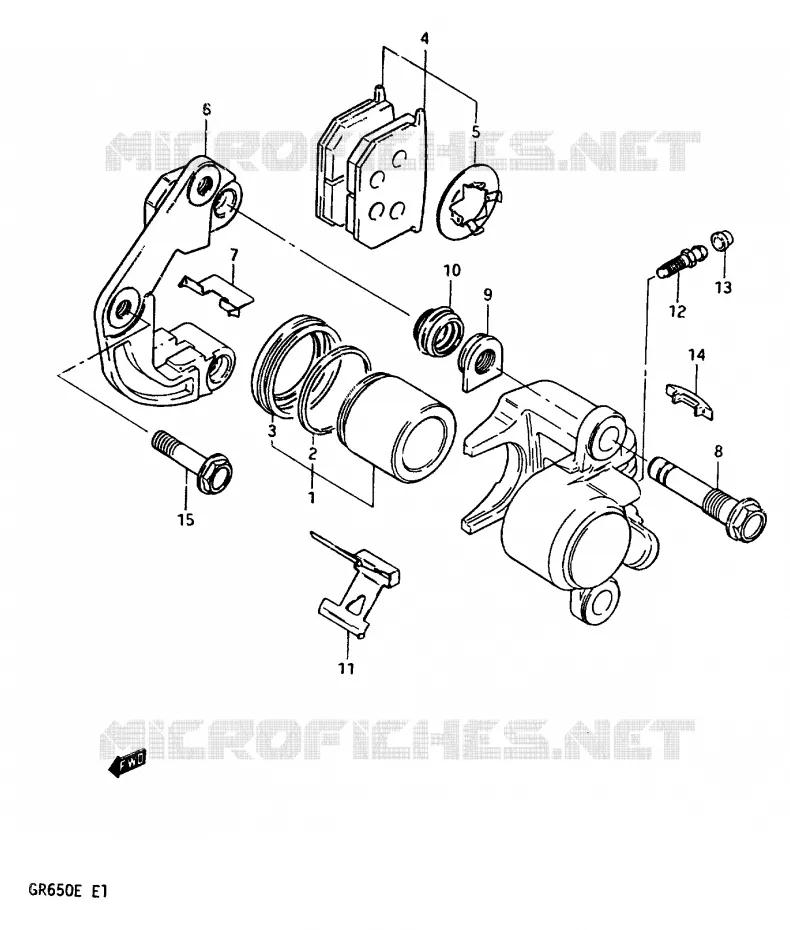 FRONT CALIPER Suzuki MOTO 650 TEMPTER 1983  GR650XD(D/E)