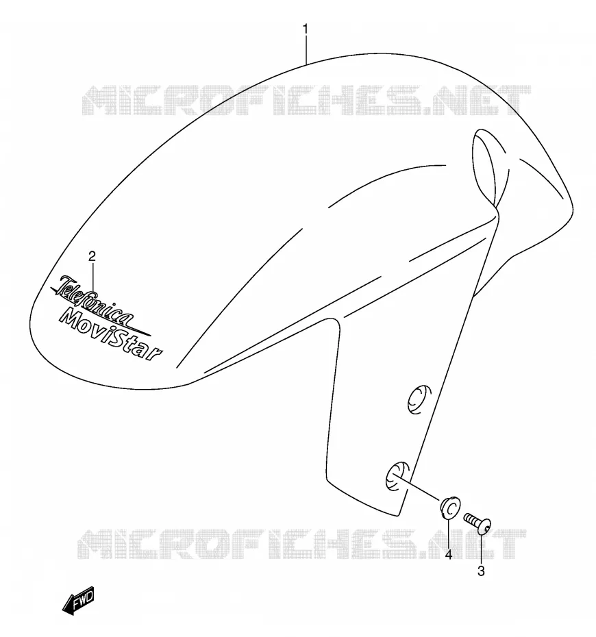 FRONT FENDER (MODELE K2 FOR YC2) Suzuki MOTO 600 GSX-R 2001  GSX-R600K1(E2)