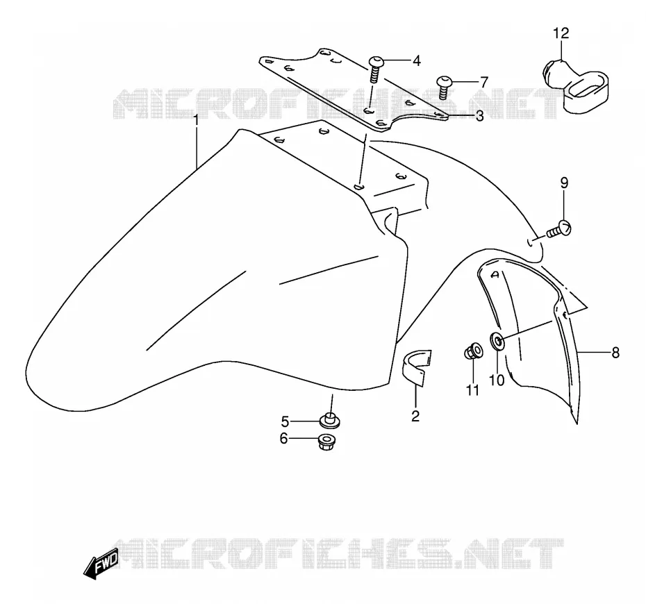 FRONT FENDER (MODELE T) Suzuki MOTO 500 GS-E 1994  GS500EUR(E2)