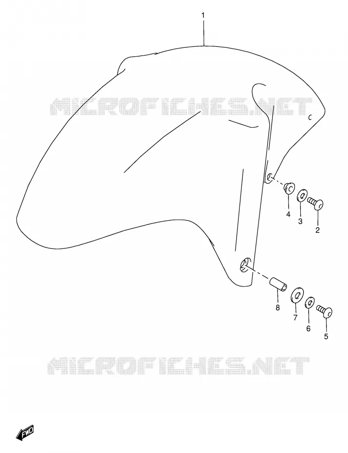 FRONT FENDER (MODELE T/V) Suzuki MOTO 750 GSX-R 1996  GSX-R750T(E2)